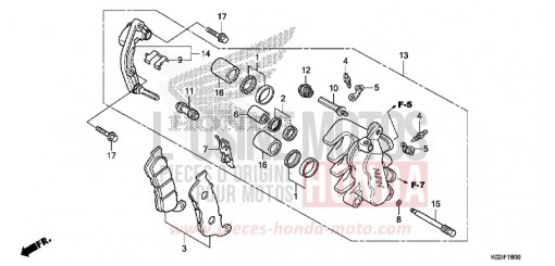 ETRIER DE FREIN AVANT SH150G de 2016